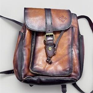 Patricia Nash Brown Embossed Leather  Backpack Purse Bag Handbag See Photos M